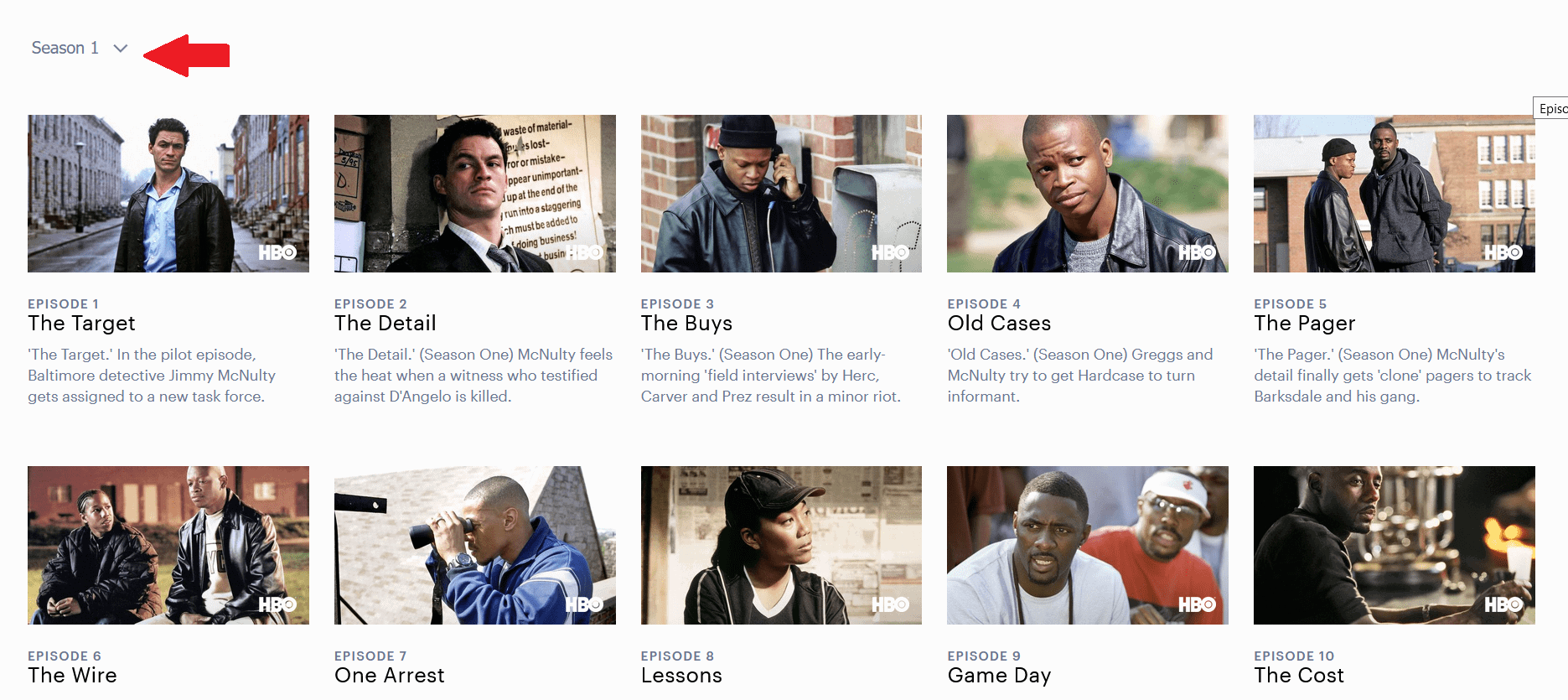 The Wire Season 1, Official Website for the HBO Series