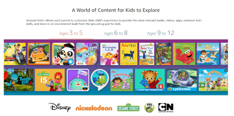 amazon kids subscription content