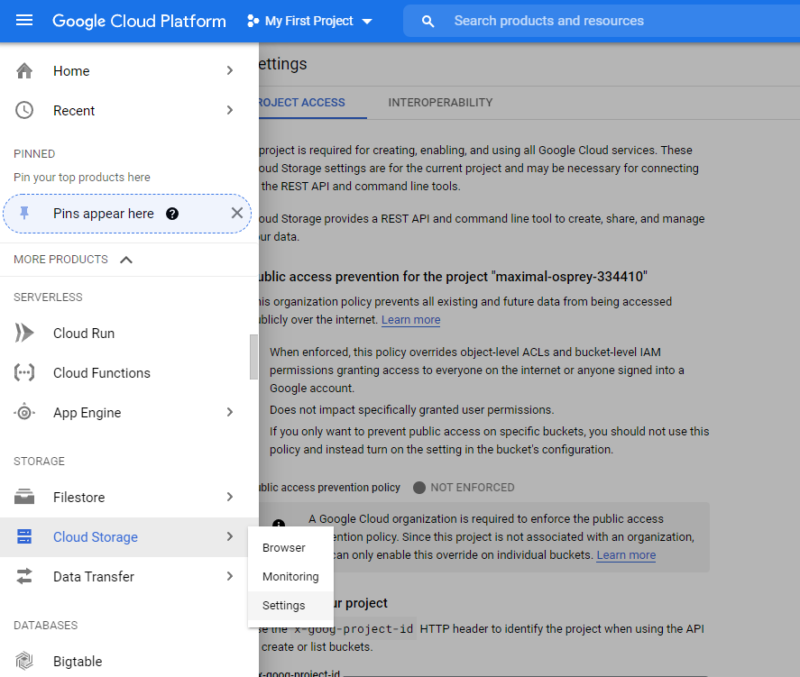 google cloud cloudberry step 1