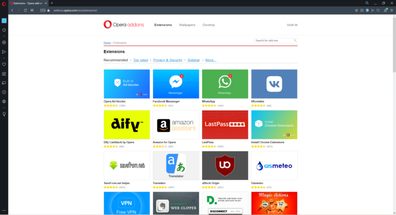 opera addons