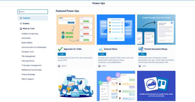 trello cost power ups