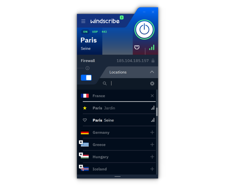 windscribe france connected