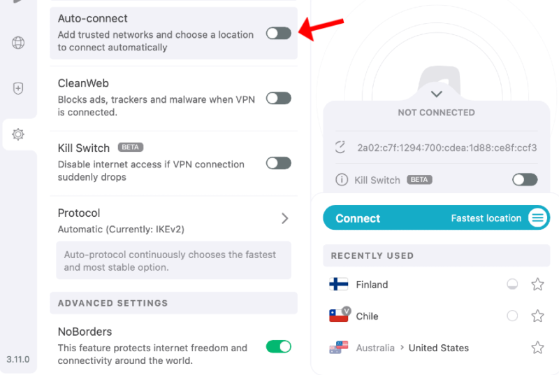 Surfshark Auto connect