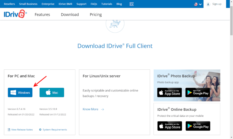 fix idrive download installer