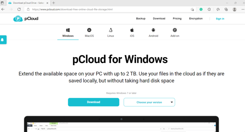 pcloud download page