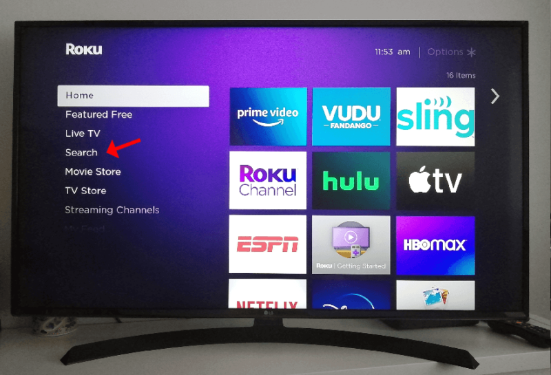youtube tv on roku search