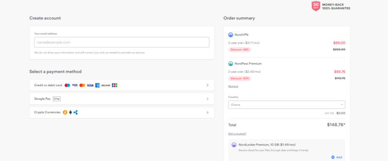 NordVPN payment