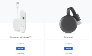 tarifs chromecast prix chromecast