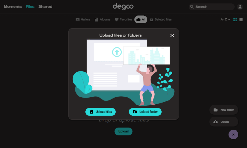 degoo review uploading-files