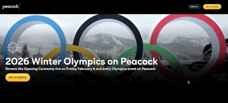 peacock winter olympics 2026