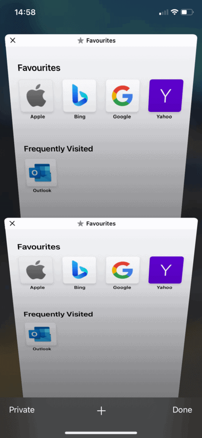 Safari iOS tabs