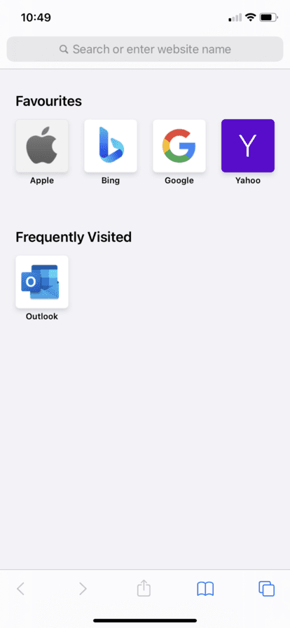 iOS Safari start