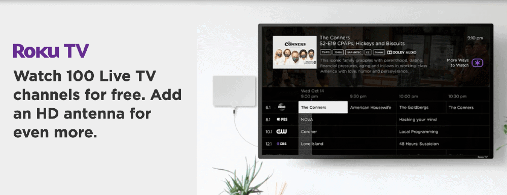 roku tv hdtv antenna local channels