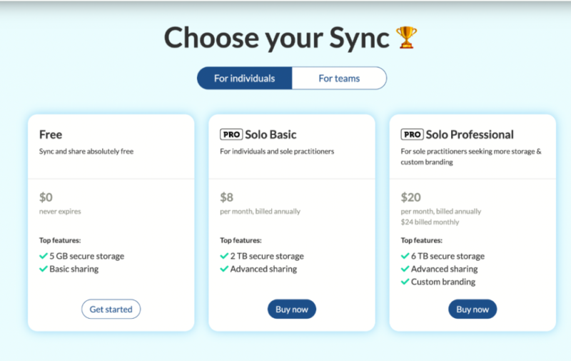 sync.com free account