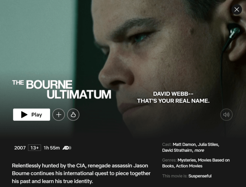 bourneultimatum netflix