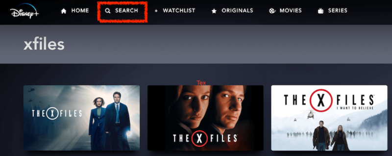 how to watch the x-files disney plus search
