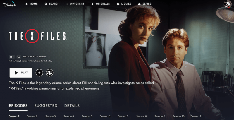 how to watch x-files disney plus