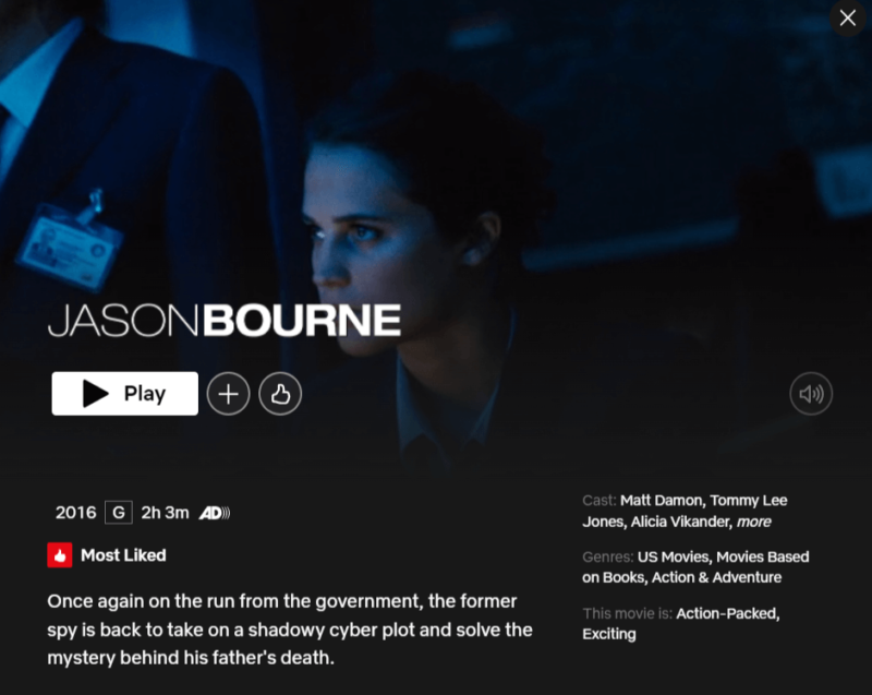 jason bourne netflix