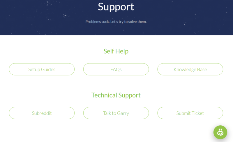 customer support page