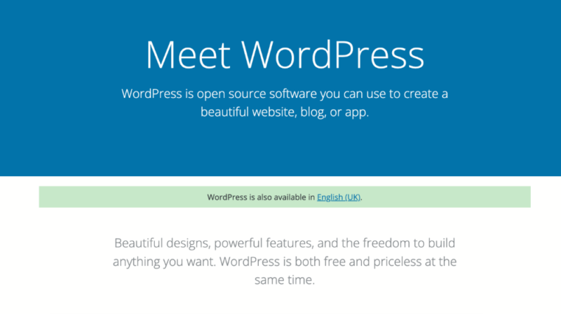 wordpress home