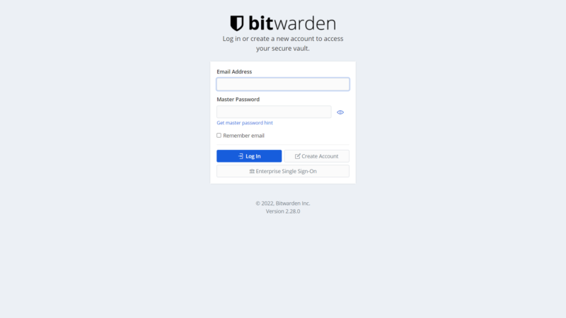 bitwarden login