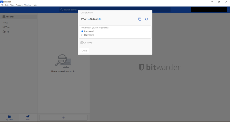 bitwarden secure password generator