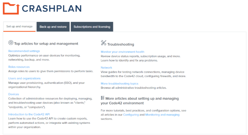 crashplan support