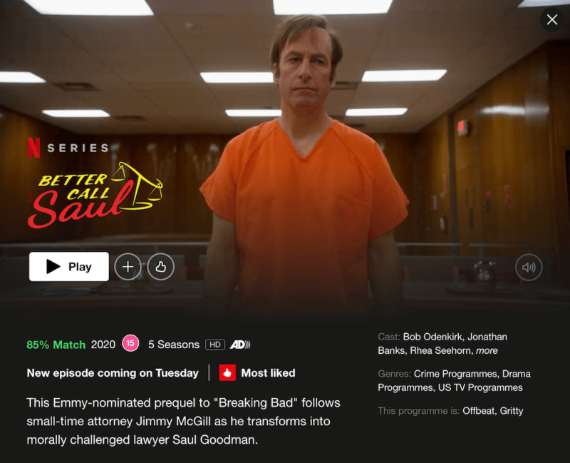 how to watch better call saul stream netflix