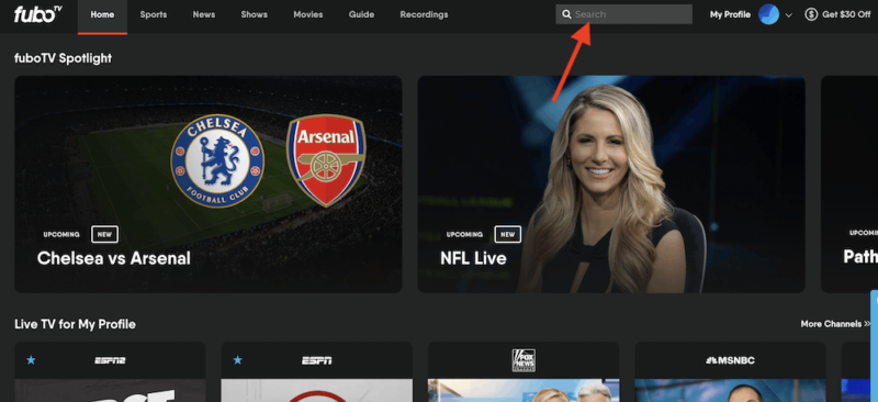 how to watch espn plus fubo search
