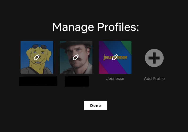 manage profiles netflix 