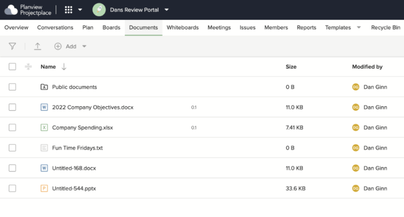 Projectplace Document management