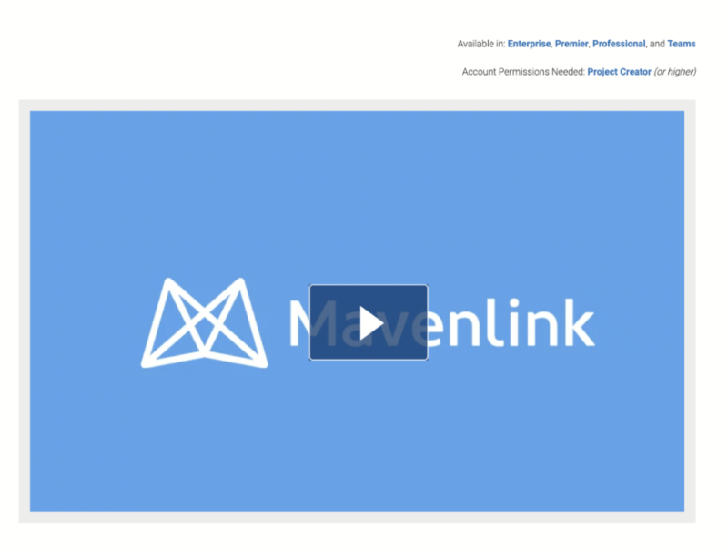 Mavenlink Video tutorials