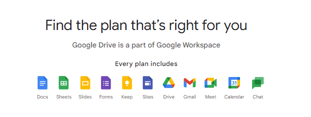 google drive plans