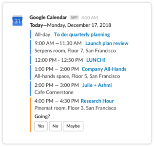 google-calendar-slack-integration google calendar slack integration