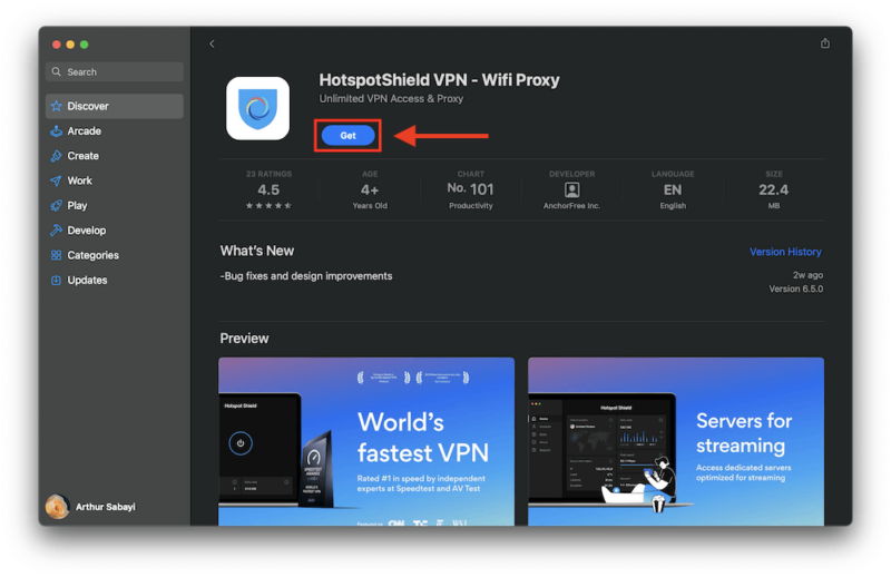 hotspot shield app store