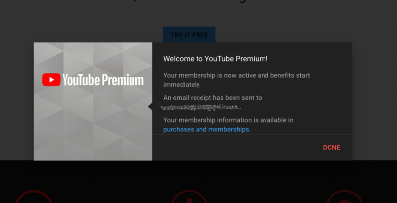welcome to youtube premium