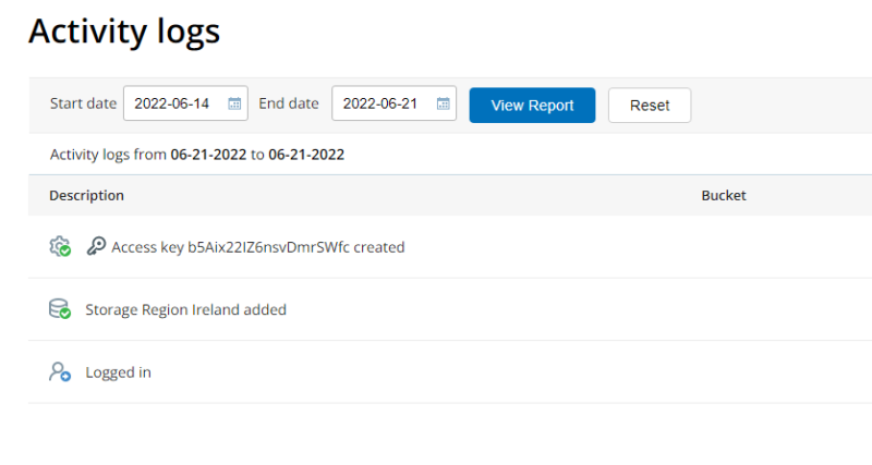 activity log scheduled backup