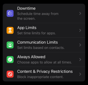 apple-screen-time-settings apple screen time settings