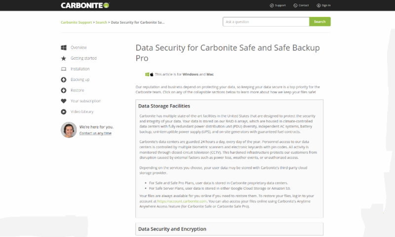 idrive vs carbonite data center location