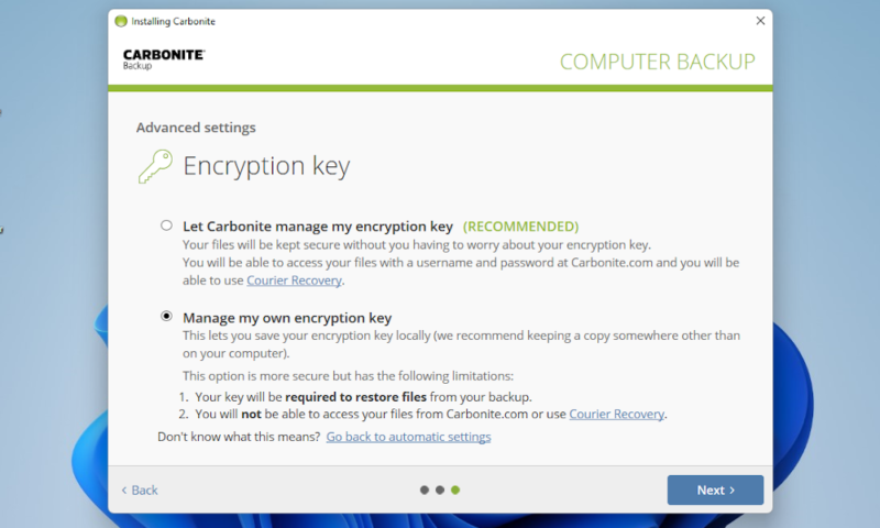 idrive vs carbonite private key