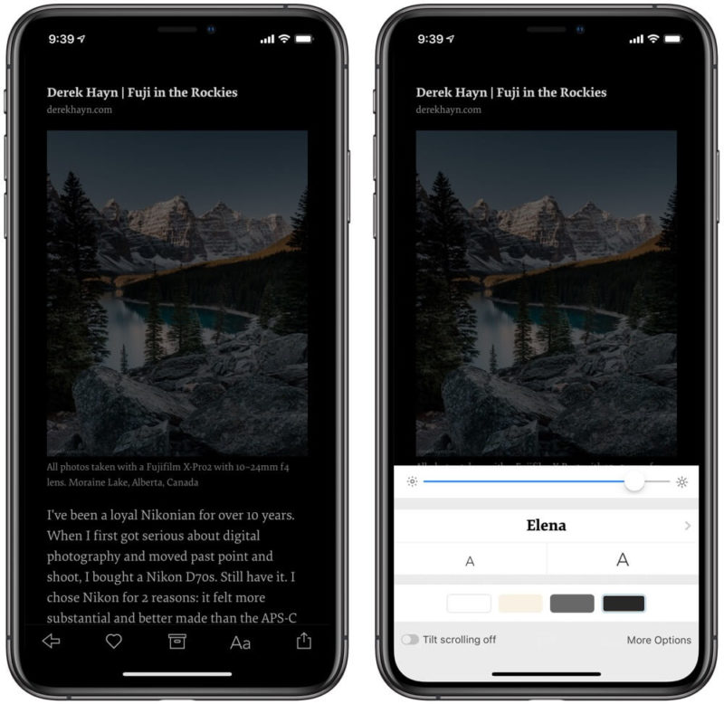 instapaper customization features