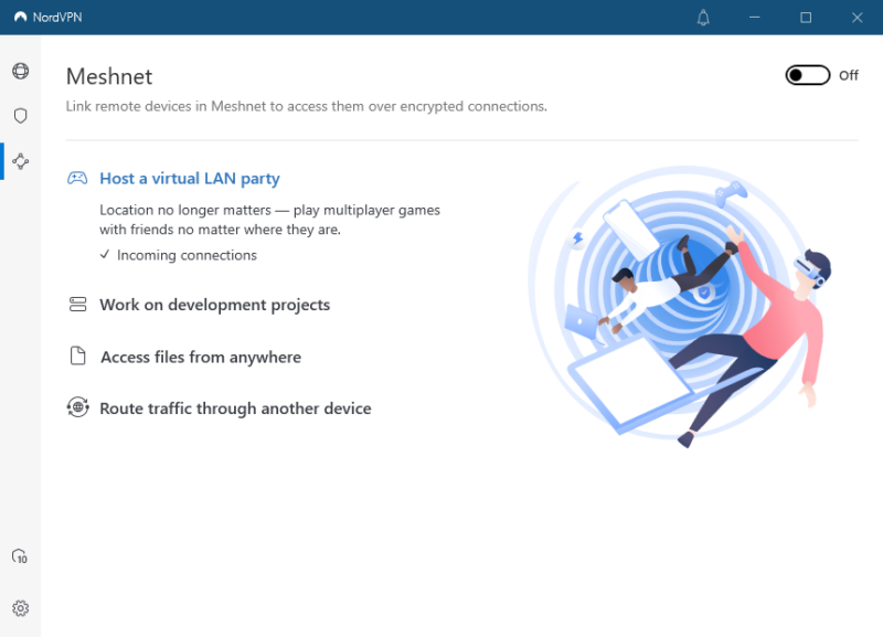 nordvpn meshnet feature