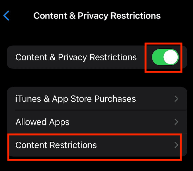 screen time content restrictions
