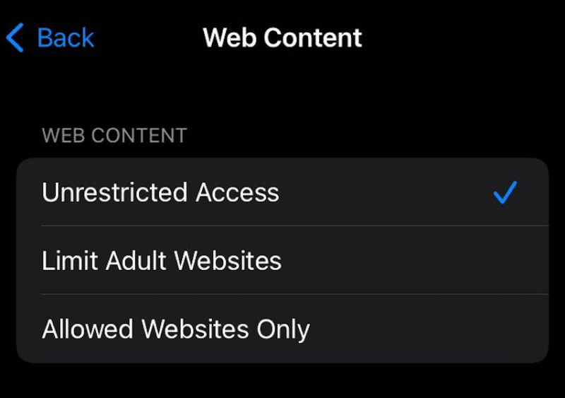 screen time web content restrictions