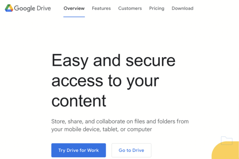 Google Drive for online storage and collaboration