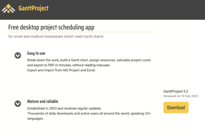 gantt project download