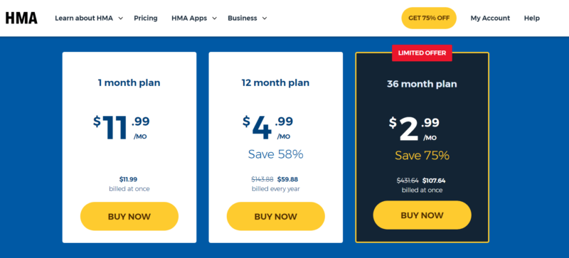 hma pricing page