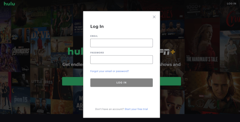 hulu log in