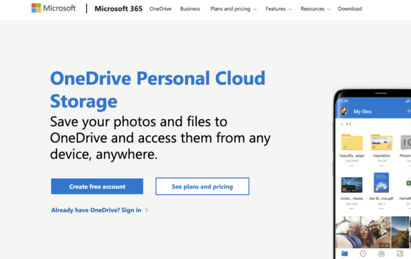 onedrive sign up