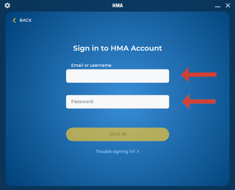 sign into HMA